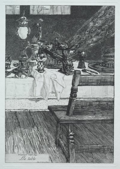 La tavola, dopo H. Leys, 1868 da Felix Bracquemond
