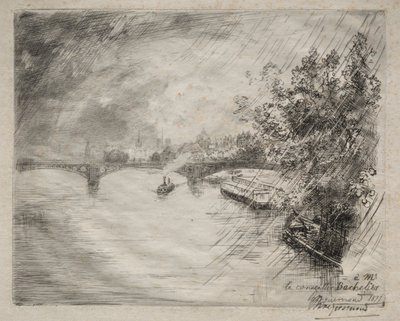 Veduta del ponte di Saint-Pères, 1877 da Felix Bracquemond