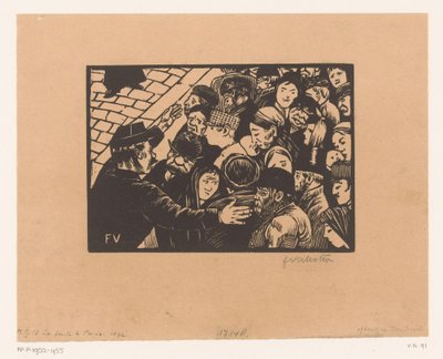 Agente che trattiene una folla da Felix Edouard Vallotton