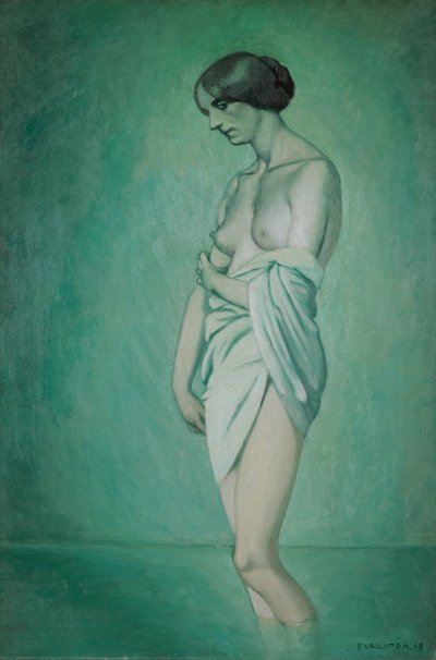 Bagnante di profilo, effetto di verde e rosa, 1918 da Felix Edouard Vallotton