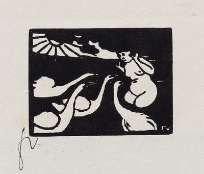 Bagnante con Cigni, X da "Les Petites Baigneuses", 1893 da Felix Edouard Vallotton