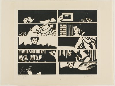 Foglio di cancellazione, frammenti di dieci blocchi di legno da Intimità da Felix Edouard Vallotton