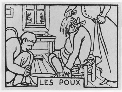 Testa di Carota: "Pidocchi", scritto da Jules Renard ed. Flammarion (illustrazione) da Felix Edouard Vallotton