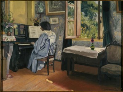 Signora al pianoforte da Felix Edouard Vallotton