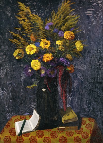 Calendula Francese, Margherite Viola e Covoni Dorati da Felix Edouard Vallotton