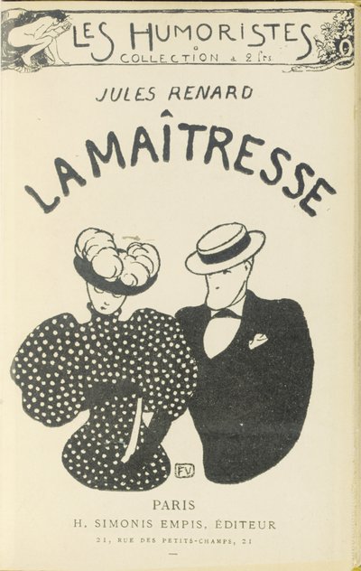 Copertina di "La Maîtresse" di Jules Renard, 1896 da Felix Edouard Vallotton