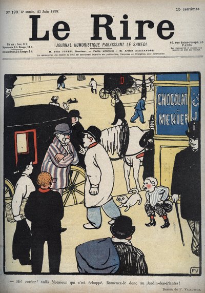 Ehi! Allenatore! Copertina del giornale "Le Rire", 23 giugno 1898 disegno di Felix Vallotton da Felix Edouard Vallotton