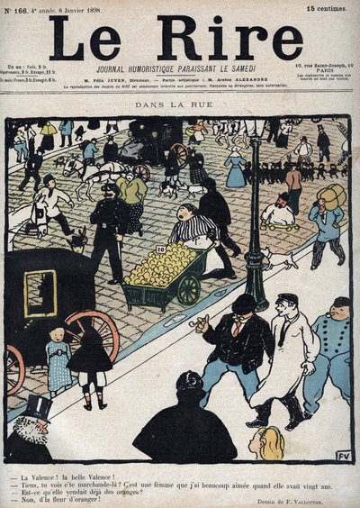 In strada - Copertina del giornale “Le Rire”, del 6 gennaio 1898 disegno di Felix Vallotton da Felix Edouard Vallotton