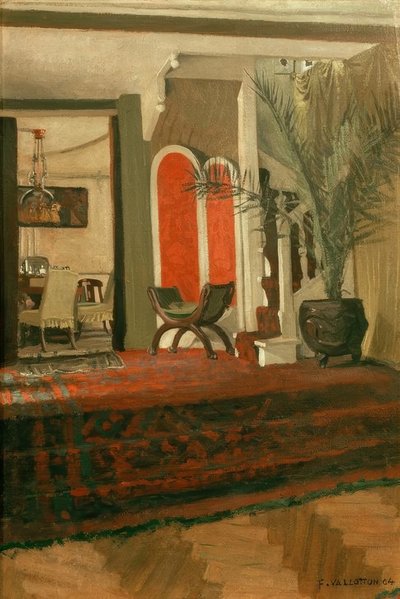 Interno, salone con scala e sala da pranzo da Felix Edouard Vallotton