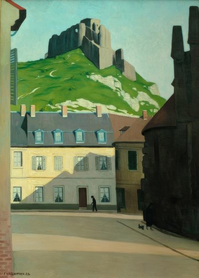 Il castello Gaillard e la piazza degli Andelys da Felix Edouard Vallotton
