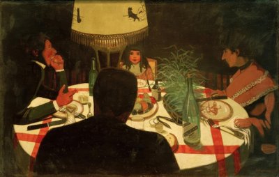 La cena, effetto di lampada da Felix Edouard Vallotton