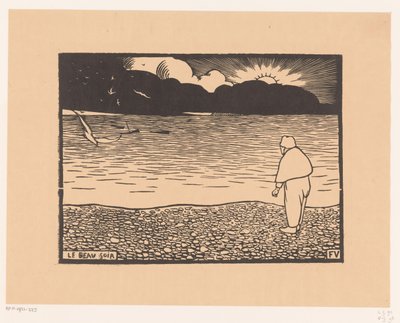 Uomo al tramonto sul mare da Felix Edouard Vallotton