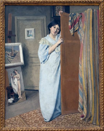 Signora Vallotton in un vestito da Felix Edouard Vallotton