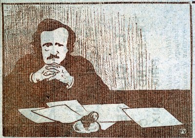 Ritratto di Edgar Allan Poe - incisione di Félix Vallotton, circa 1900 da Felix Edouard Vallotton
