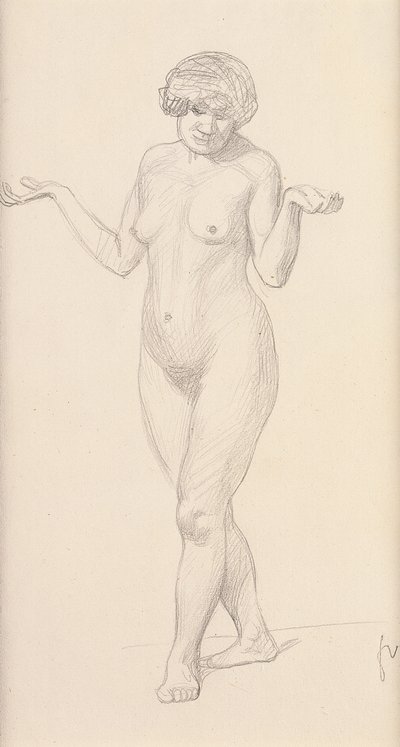 Nudo in piedi di fronte da Felix Edouard Vallotton