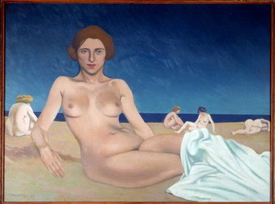 Prendere il sole sulla spiaggia da Felix Edouard Vallotton