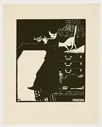 Il flauto, dalla serie "Strumenti musicali", 1896-97 da Felix Edouard Vallotton