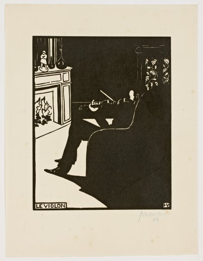 Il violino, dalla serie "Strumenti musicali", 1896-97 da Felix Edouard Vallotton