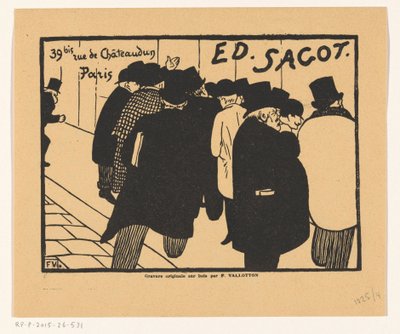Biglietto da visita del mercante di stampe Edmond Sagot a Parigi da Felix Edouard Vallotton