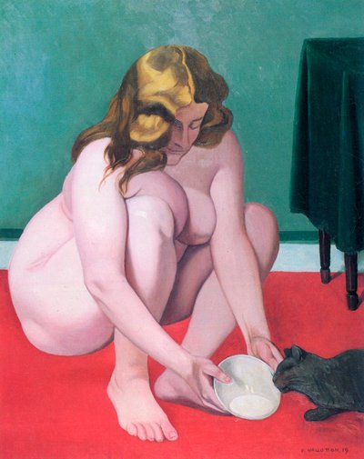 Donna con un gatto, 1919 da Felix Edouard Vallotton