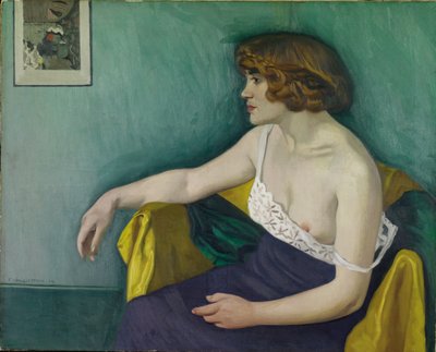 Giovane donna seduta di profilo, 1914 da Felix Edouard Vallotton