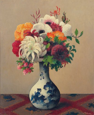 Natura morta con fiori in un vaso di porcellana da Felix Elie Tobeen