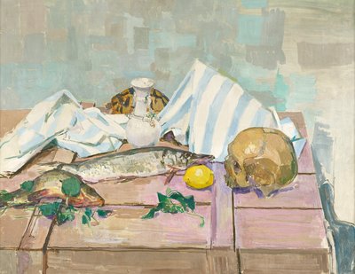 Natura morta con teschio e pesci da Felix Esterl