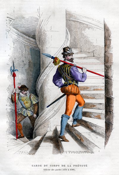 Ufficiale delle guardie, Garde du corps de la prévôté 1574-1589 1882-1884 da Felix Henri Emmanuel Philippoteaux