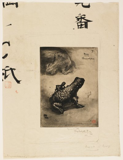 Calamaio a forma di rana in bronzo, 1883 da Felix Hilaire Buhot