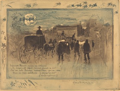 Processione funebre sul Boulevard de Clichy, 1887 da Felix Hilaire Buhot