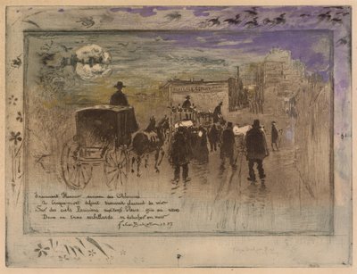 Processione funebre sul Boulevard de Clichy da Felix Hilaire Buhot