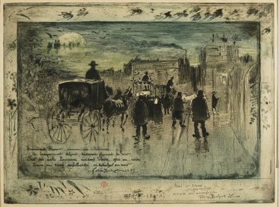 Processione funebre sul Boulevard de Clichy, 1887 da Felix Hilaire Buhot