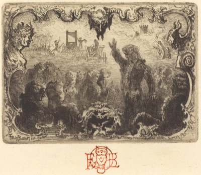 Le Diable amoureux di Jacques Cazotte (3ª vignetta) da Felix Hilaire Buhot