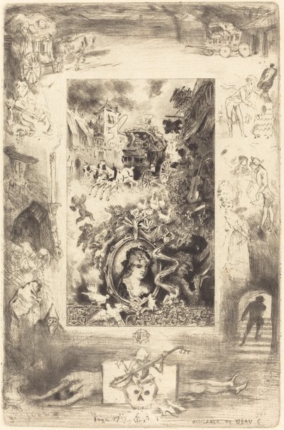 La Diligence de Beaucaire, c. 1885 da Felix Hilaire Buhot