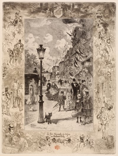 La Festa nazionale al Boulevard Clichy da Felix Hilaire Buhot