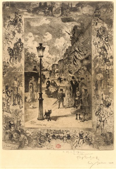 La festa nazionale al Boulevard Clichy, 1878 da Felix Hilaire Buhot