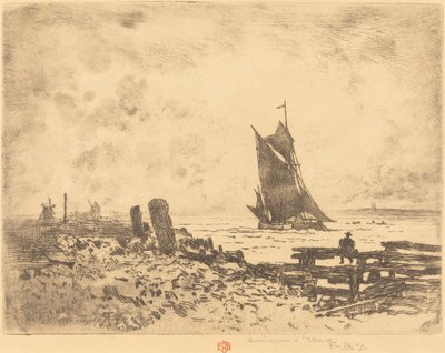 La Petite Marine - Souvenir de Medway (controprova) da Felix Hilaire Buhot