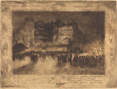 La Place des Martyrs e La Taverne du Bagne, 1885 da Felix Hilaire Buhot