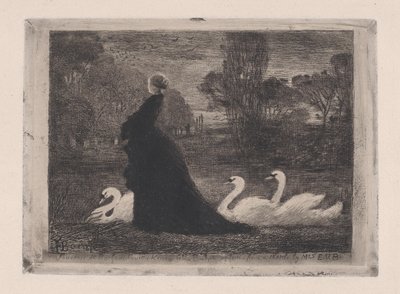 La signora dei cigni, 1879 da Felix Hilaire Buhot