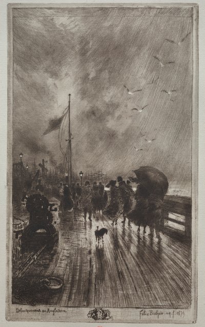 Sbarco in Inghilterra da Felix Hilaire Buhot