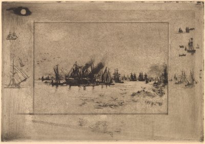 Il porto con i gabbiani da Felix Hilaire Buhot