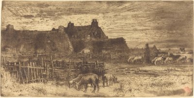 Scena Pastorale, Sole al Tramonto da Felix Hilaire Buhot