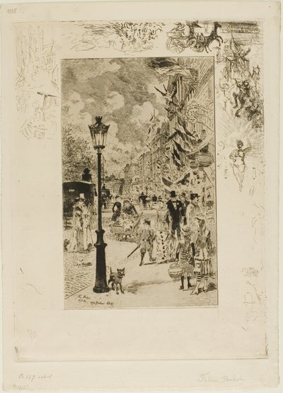 Festa nazionale sul Boulevard Clichy da Felix Hilaire Buhot