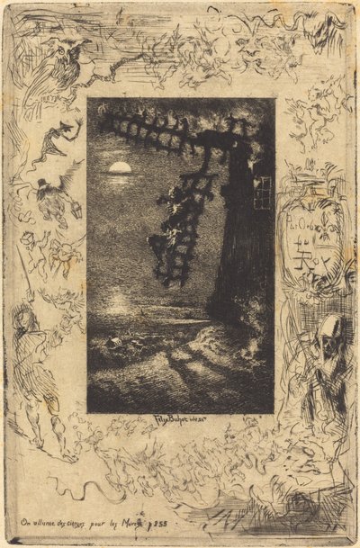 Accendono le candele per i morti, 1878 da Felix Hilaire Buhot