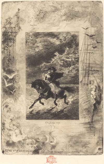 Ryno e Hermangarde, 1879-1880 da Felix Hilaire Buhot