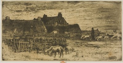 Ovile al tramonto da Felix Hilaire Buhot