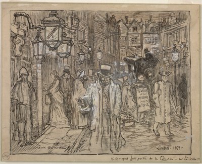 Scena di strada a Londra da Felix Hilaire Buhot