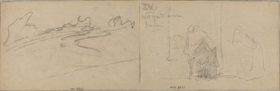 Studi di nuvole e una vecchia donna da Felix Hilaire Buhot