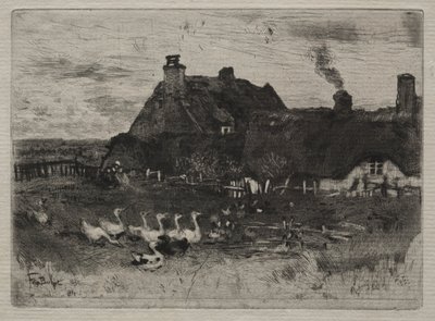 Cottage con tetto di paglia da Felix Hilaire Buhot