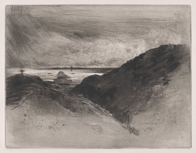 La scogliera - Baia di Saint-Malo, 1889-90 da Felix Hilaire Buhot